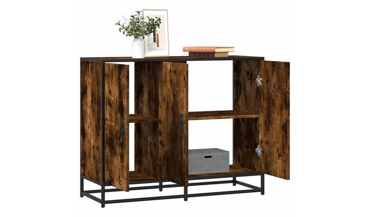 Walplus Engineered Wood Sideboard - Dark Oak - 94 x 35 x 76 cm