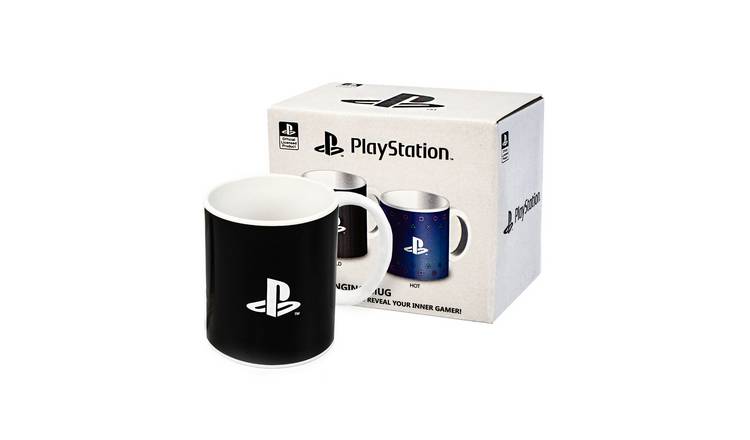 PlayStation Logo Print Adult Womens Heat Changing Mug - Black