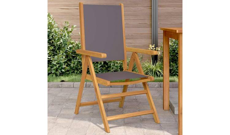 Walplus 2 Piece Wood Folding Chairs - Anthracite - 57 x 70 x 109 cm