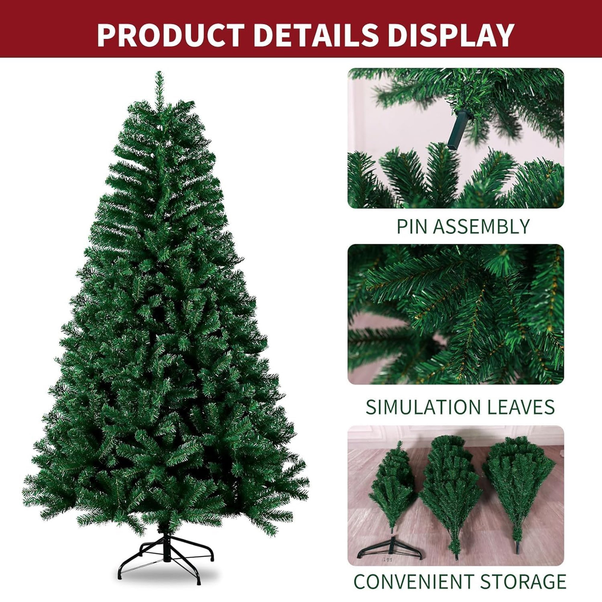 My Christmas 5ft Artificial Green Christmas Tree with 600 Tips - Green - Image 4