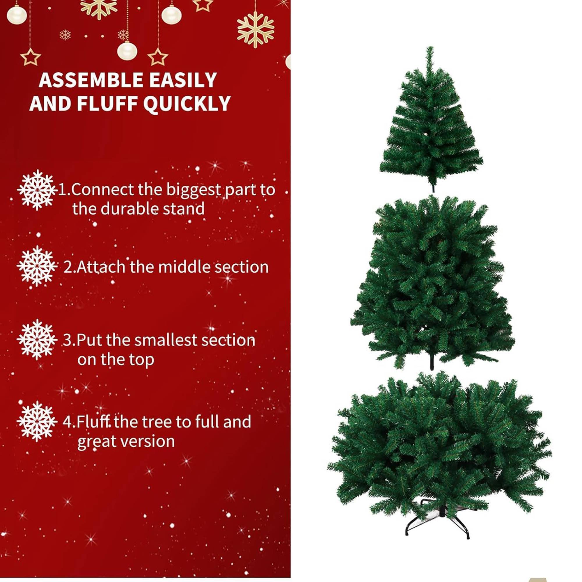 My Christmas 5ft Artificial Green Christmas Tree with 600 Tips - Green - Image 5