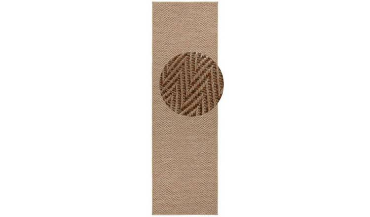 Hanse Home Beige Indoor Outdoor Nature Chevron Sisal Runner Rug - 80 x 350cm