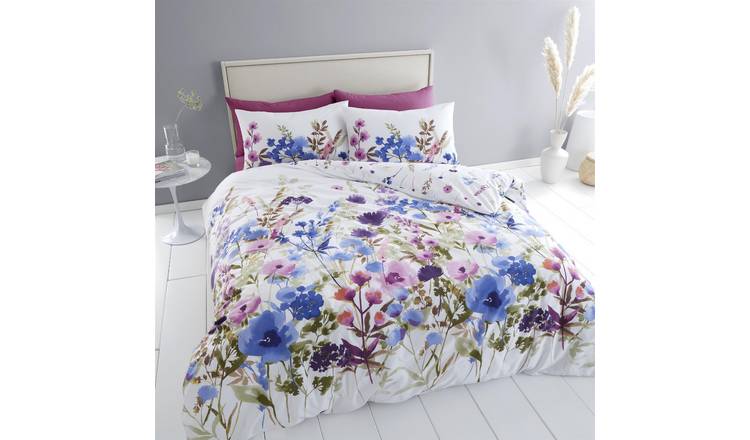 Catherine Lansfield Countryside Floral Duvet Cover Set - Single - White