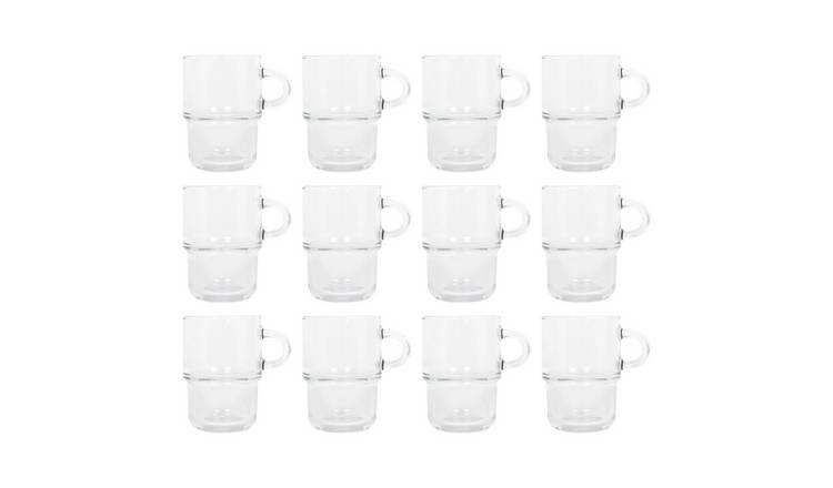 LAV Cozy Stacking Glass Coffee Cups - 350ml - Pack of 12
