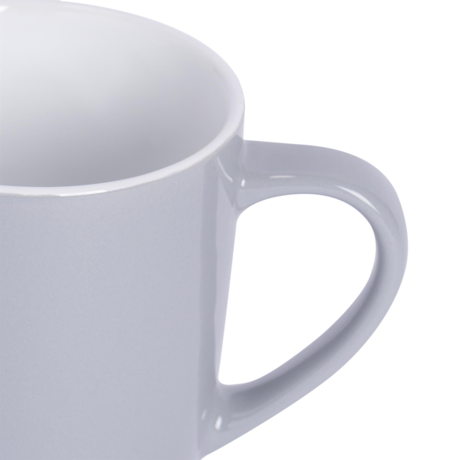 Argon Tableware Coloured 350ml Coffee Mugs Pack of 2 - Grey - Image 4