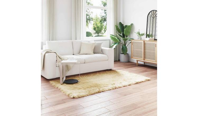 Walplus Tafalla Polyester Faux Sheepskin Rug - Cream - 140 x 200 cm