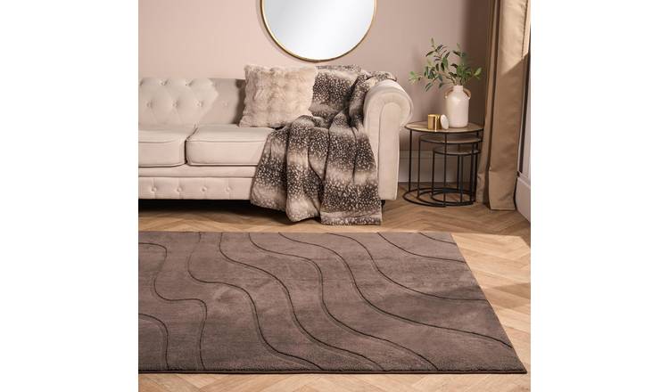 OHS Tufted Contour Soft Rug - 160 x 230cm - Coffee