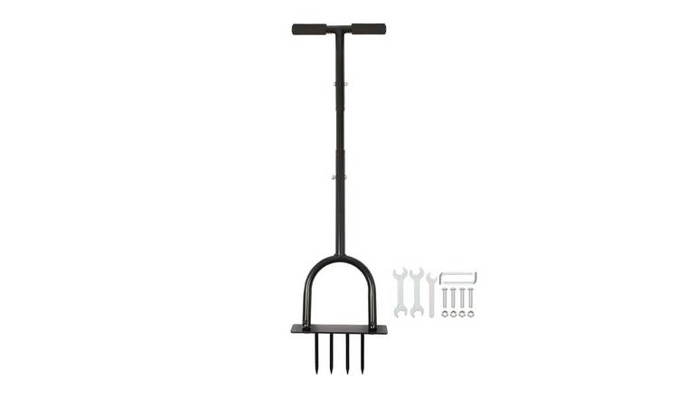 Harbour Housewares 4-Prong Lawn Aerator - 24.5cm x 1M - Black