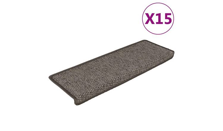 Walplus Pack of 15 Self-Adhesive Stair Mats - Grey and Beige - 65 x 21 cm