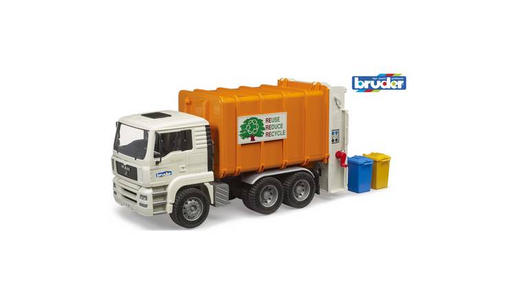 Bruder 1:16 MAN TGA Rear Loading Garbage Truck - Orange