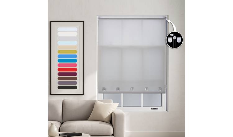 Furnished Grey Daylight Roller Blind with Square Eyelets - 180cm x 210cm