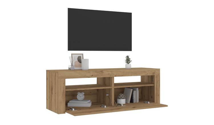 Walplus Pack of 2 LED Bedside Cabinet - Oak - 60 x 35 x 40 cm