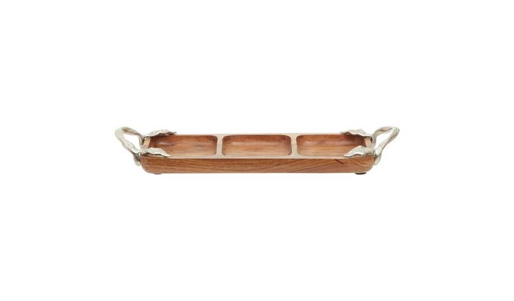 Orsina Vine  Acacia Wood 3 Section Serving Dish