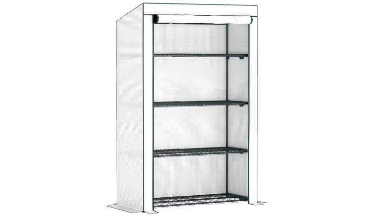 Outsunny Lean-to PE Cover Mini Greenhouse – Green