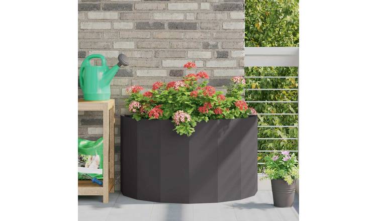 Walplus Steel Garden Planter - Black - 90 x 45 x 50 cm