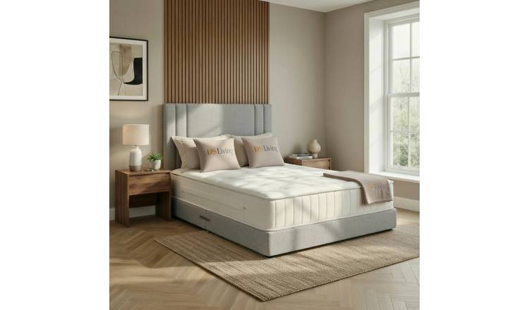 DS Living Velora Super King Upholstered Divan Bed Frame - Stone