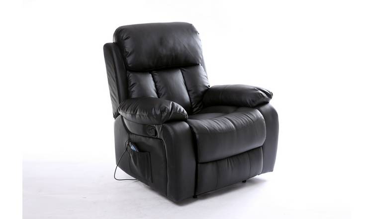Furniture Online Chester Bonded Leather Manual Recliner Chair - Black