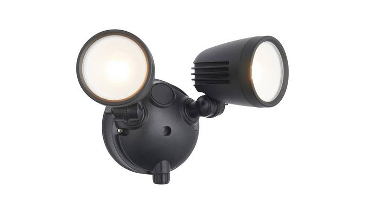 Loops Direct Die Cast Outdoor Twin LED Spotlight - Matt Black