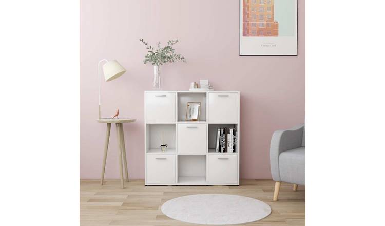 Walplus 5 Compartment Engineered Wood Book Cabinet - White - 90 x 30 x 90 cm