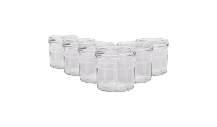 Argon Tableware Glass Jam Jars - Pack of 6