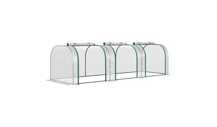 Outsunny PVC Steel Frame Tunnel Greenhouse – Clear