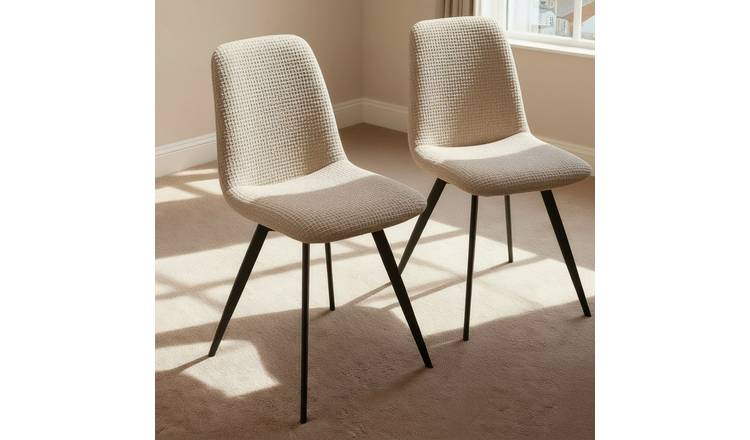 Home Source Ashford Pair of Dining Chairs - Beige