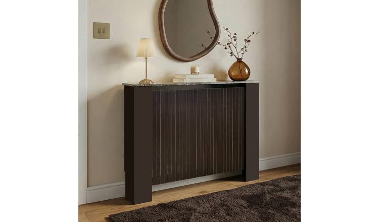 OHS Ribbed Radiator Cover - Dark Brown/Marble - Medium