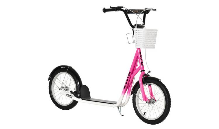 HOMCOM 5 to 12 Years Adjustable Dual Brakes Kick Scooter – Pink