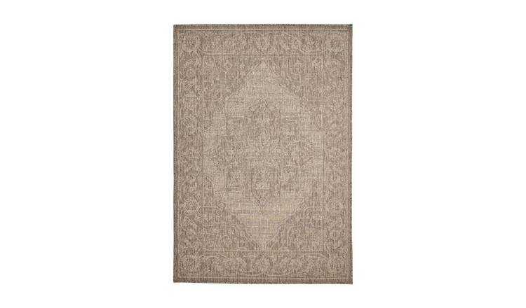 Mega Flooring Beige Traditional Bordered Rug - 60 x 110cm