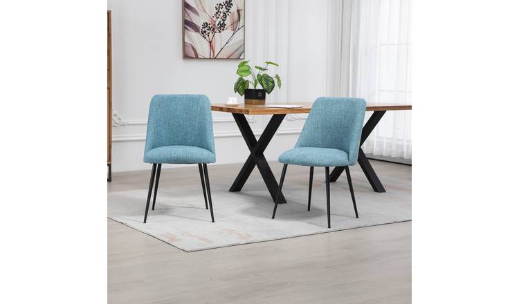Artemis Home Set of 2 Morandi Fabric Dining Chairs - Set of 2 - Teal
