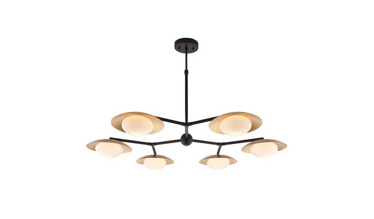 Loops Direct Steel and Glass Semi-Flush Light - Gold and Dark Bronze