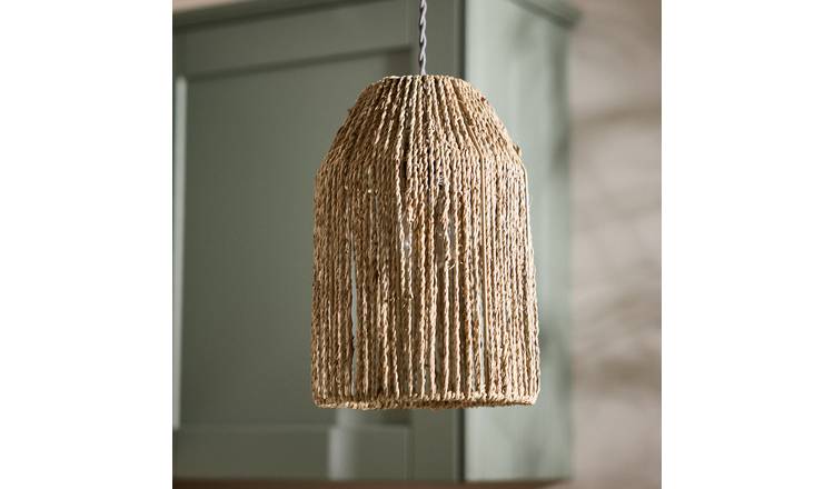 Dibor Seagrass Tall Pendant Light Shade - Natural 20cm