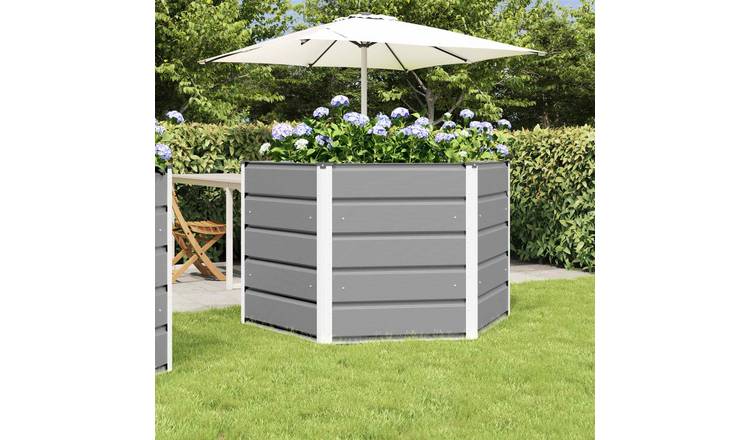 Walplus Steel Garden Planter - Light Grey - 129 x 129 x 75 cm
