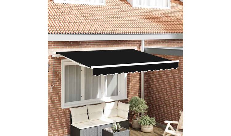 Walplus Polyester Awning Replacement - Black - 350 x 250 cm - 3.5 x 2.5 cm