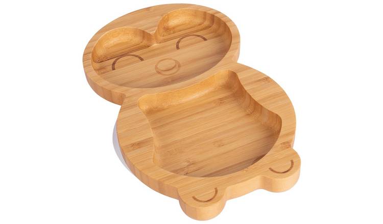 Tiny Dining Children's Bamboo Suction Penguin Plate - White