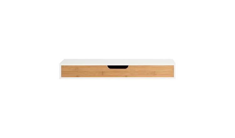 SoBuy 1 Drawer 1 Shelf Floating Shelf - White