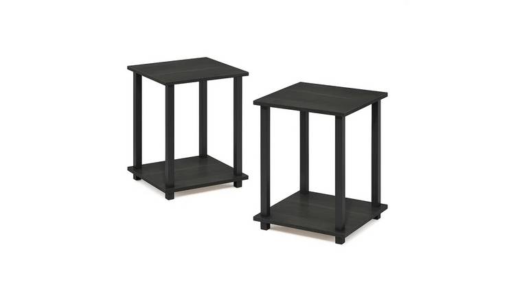 Walplus End Table - Espresso/Black - 39.6 x 39.6 x 49.8 cm - Pack of 2