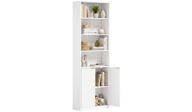 HOMCOM 6 Tier Tall Freestanding Slim Shelving Unit - White