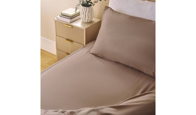 OHS Plain Microfibre Deep Fitted Bed Sheet Natural - Single