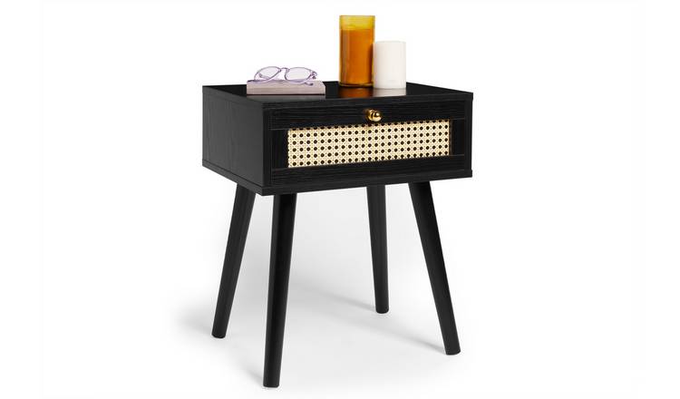 Vonhaus Whitworth Cane Sie Table - Black