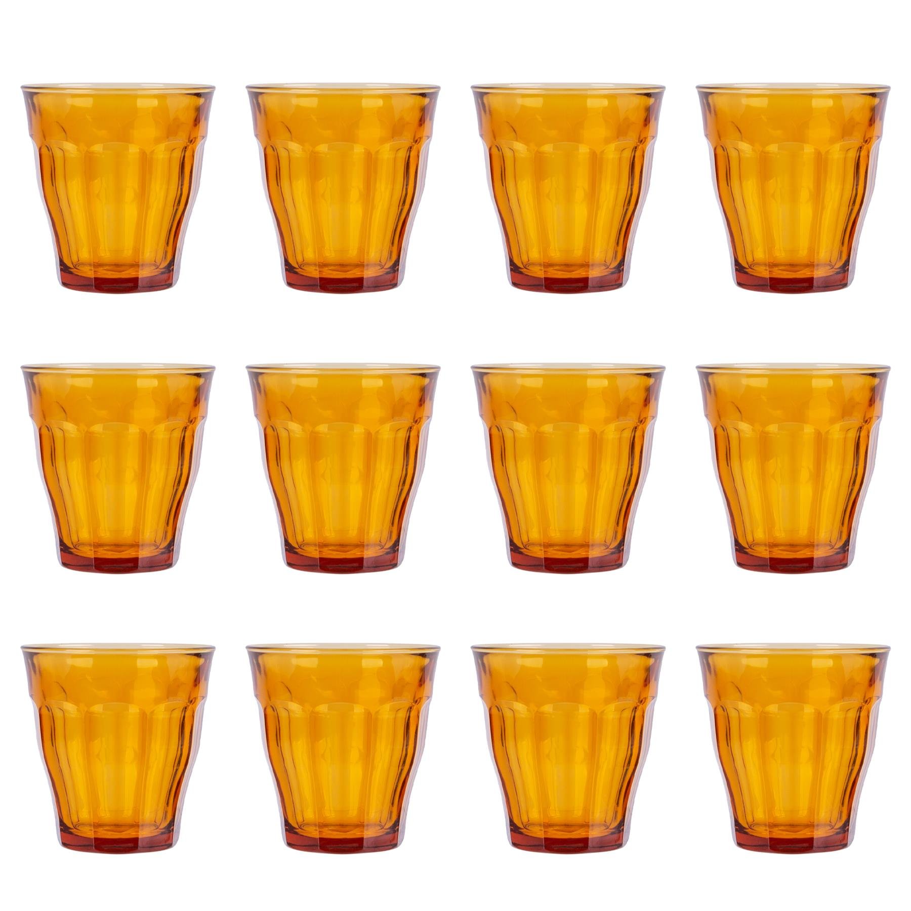 Duralex Picardie 250ml Drinking Glass Tumblers Pack of 12 - Yellow - Image 1