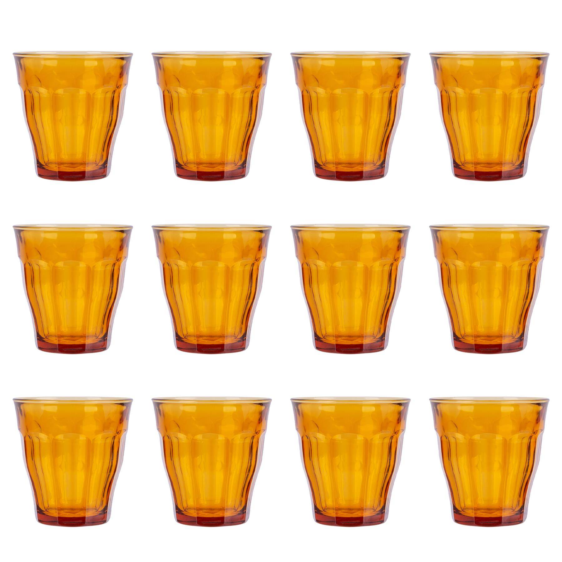 Duralex Picardie 250ml Drinking Glass Tumblers Pack of 12 - Yellow - Image 1