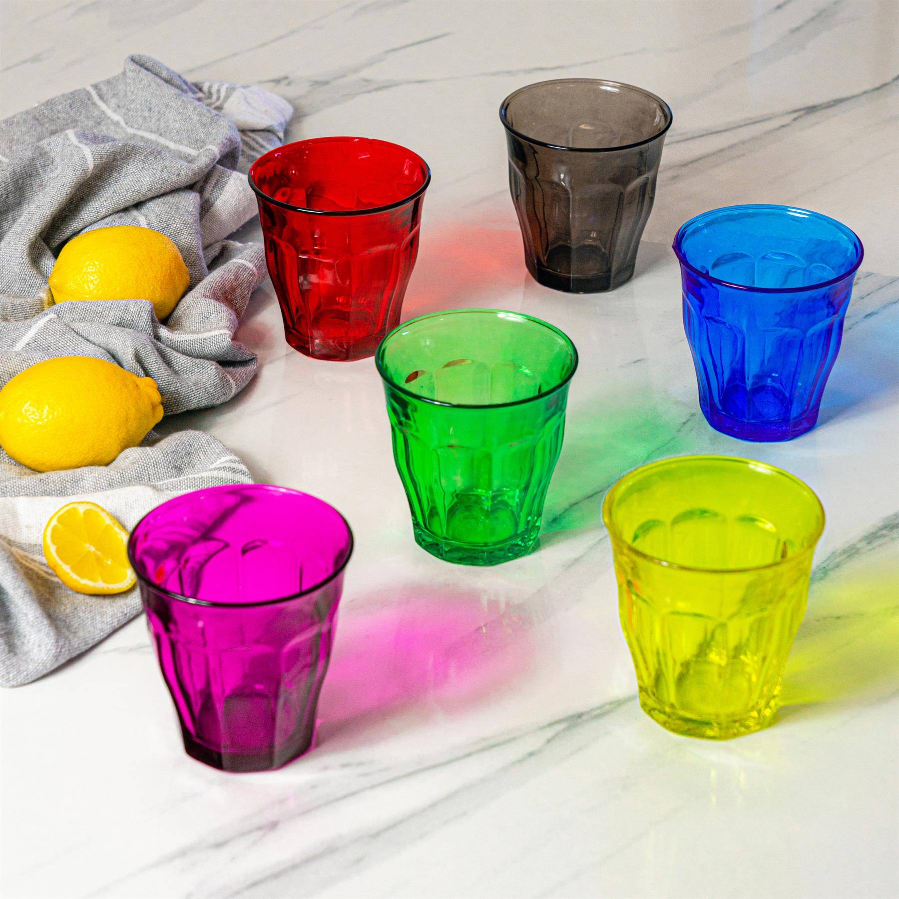 Duralex Picardie 250ml Drinking Glass Tumblers Pack of 12 - Yellow - Image 2