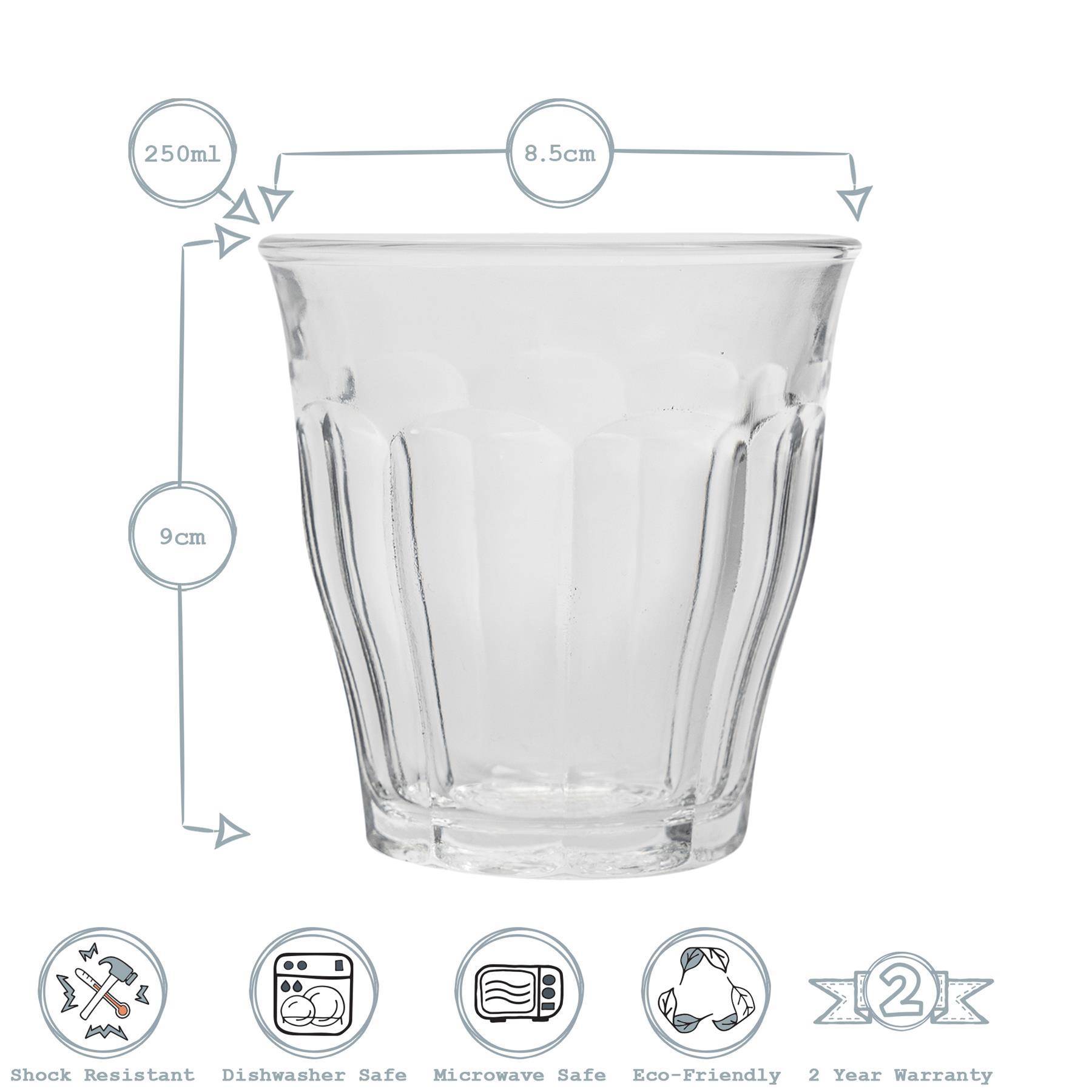 Duralex Picardie 250ml Drinking Glass Tumblers Pack of 12 - Yellow - Image 3