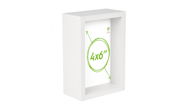 Nicola Spring 3D Deep Box Photo Frame 4 x 6" - White