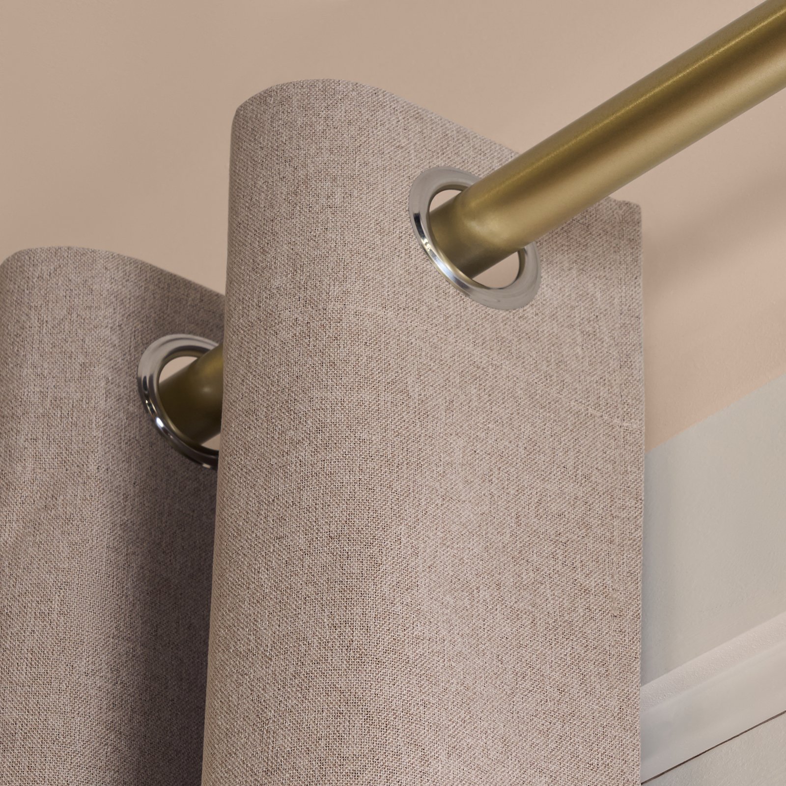 OHS Woven Texture Blackout Curtains - 117 x 137cm - Natural - Image 4