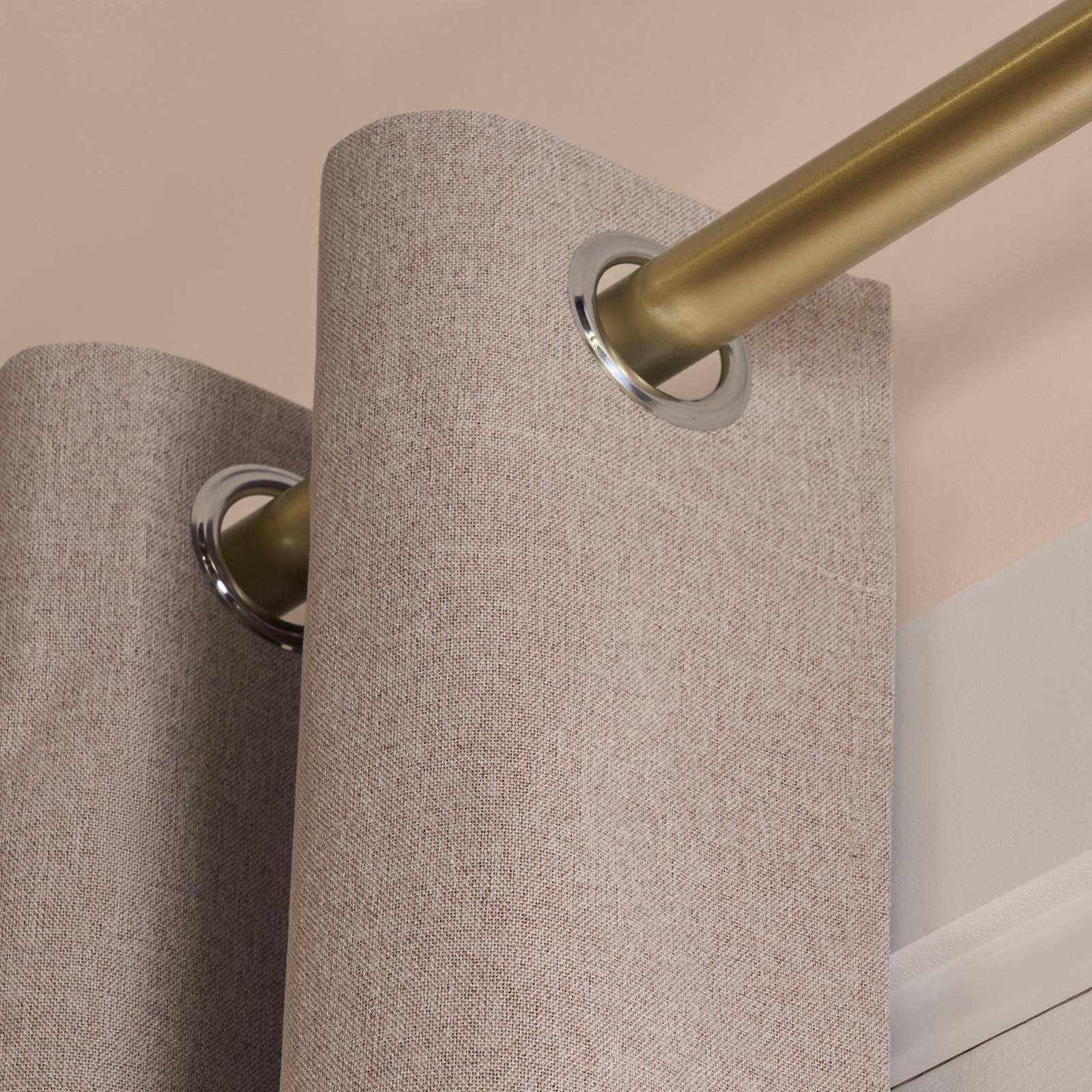 OHS Woven Texture Blackout Curtains - 117 x 137cm - Natural - Image 4