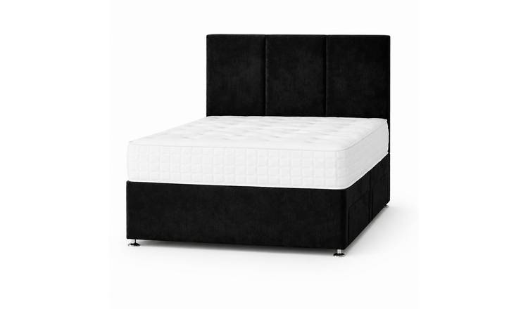 Comfy Deluxe 2ft6 Small Single    Plush Velvet Divan Bed Set -  Black