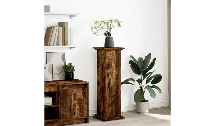 Walplus Engineered Wood Display Stand - Smoked Oak - 31 x 30 x 90 cm