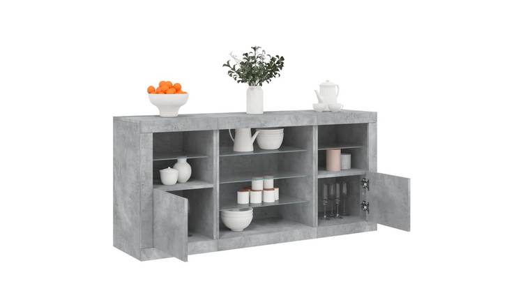 Walplus LED Sideboard - Concrete Grey - 142.5 x 37 x 67 cm
